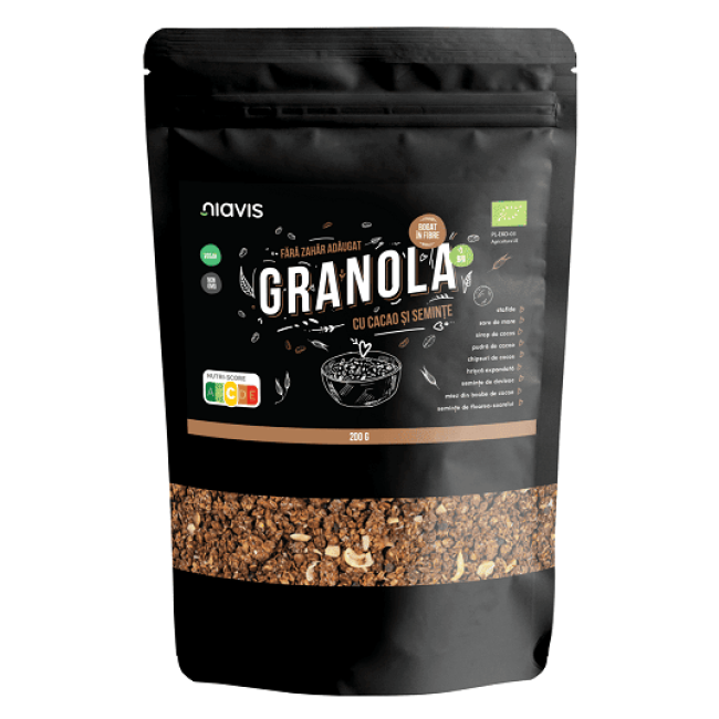 Niavis Granola cu Cacao si Seminte Ecologica/BIO 200g